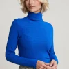 Fashion River Woods Blauwe geribde glitter T-shirt -