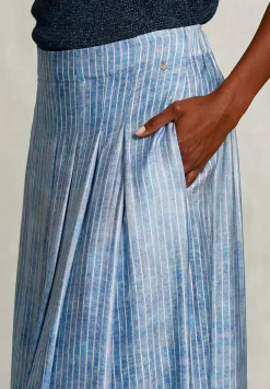 Outlet River Woods Blauwe gestreepte tie-dye midirok -