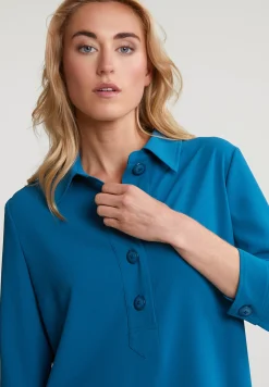 Fashion River Woods Blauwe jurk 3/4 mouwen -