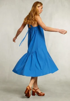 New River Woods Blauwe jurk met gekruiste rug -