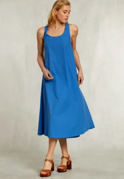 New River Woods Blauwe jurk met gekruiste rug -