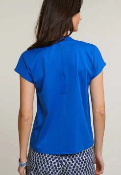 Outlet River Woods Blauwe katoenen V-hals T-shirt -