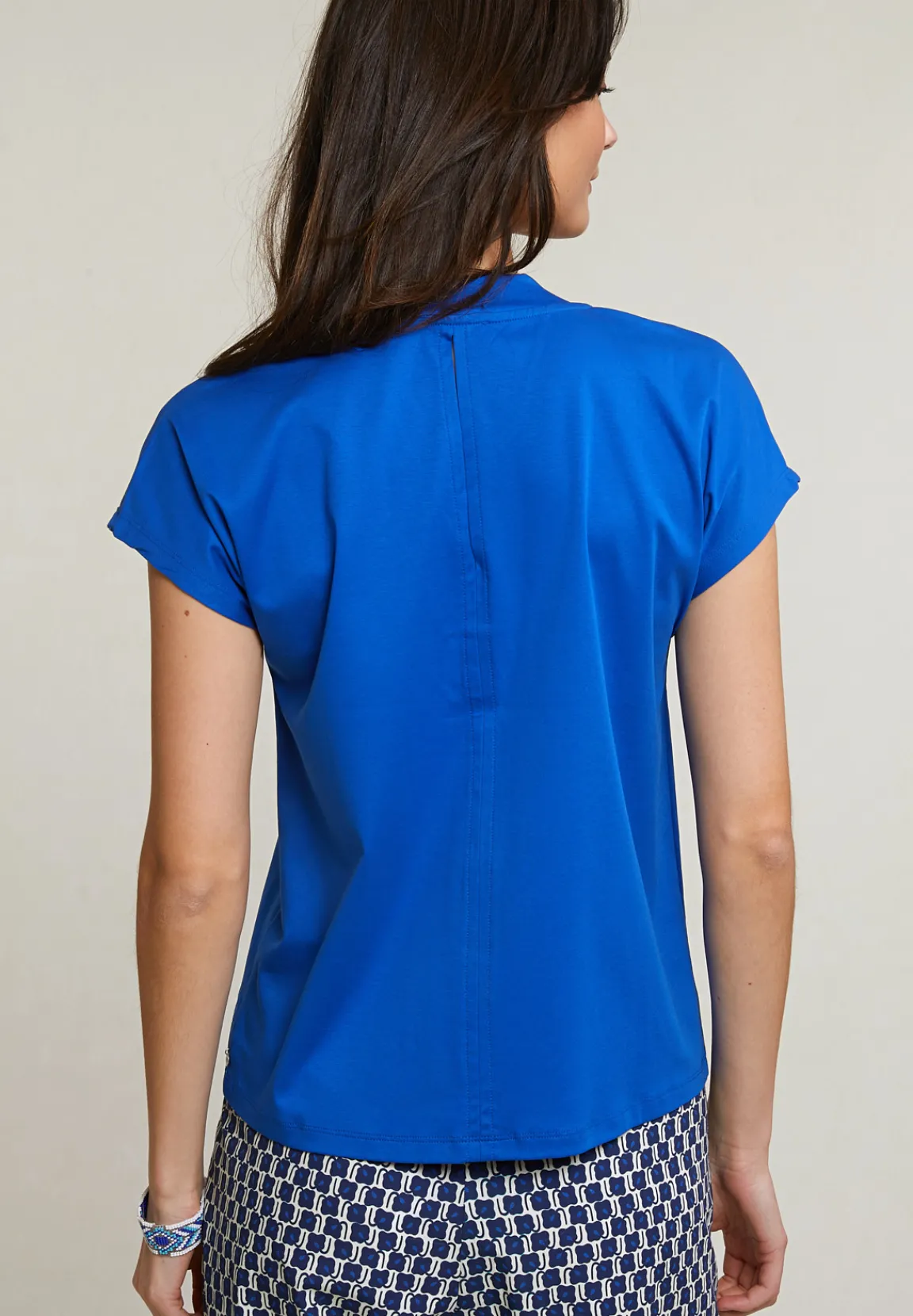 Outlet River Woods Blauwe katoenen V-hals T-shirt -