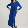 Clearance River Woods Blauwe lange jurk met riem -