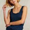 Hot River Woods Blauwe lurex top ronde hals -