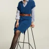 Hot River Woods Blauwe mouwloze gebreide jurk -