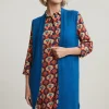 Online River Woods Blauwe mouwloze V-hals cardigan -