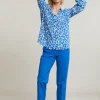 Online River Woods Blauwe rechte stretch broek -