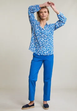 Online River Woods Blauwe rechte stretch broek -
