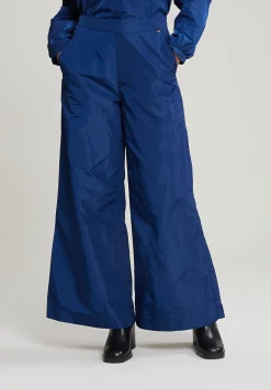 New River Woods Blauwe taffeta wijde broek -