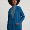 Fashion River Woods Blauwe V-hals cardigan met knopen 2 zakken -