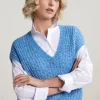 Clearance River Woods Blauwe V-hals katoen-alpaca debardeur -