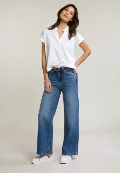 Hot River Woods Blauwe wijde stretch jeansbroek -