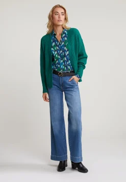 Best River Woods Blauw/groen geknoopte fantasie blouse -