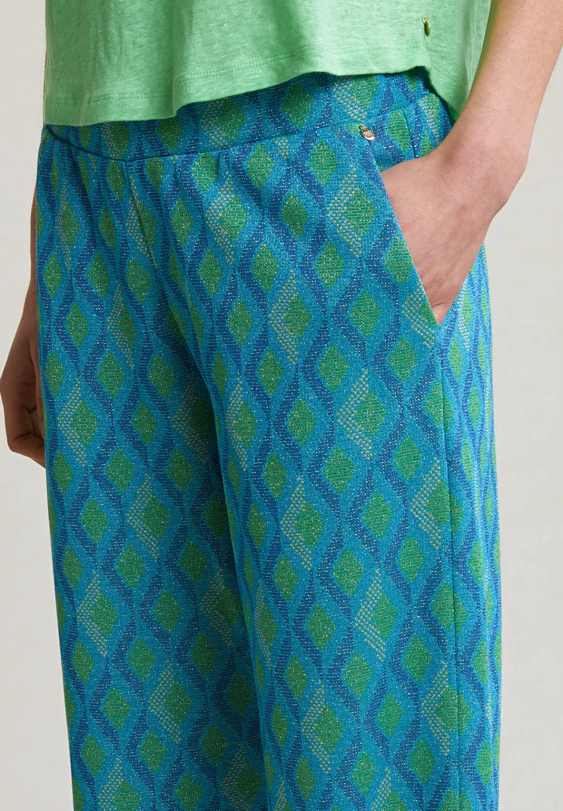Outlet River Woods Blauw/groene glitter fantasiebroek -