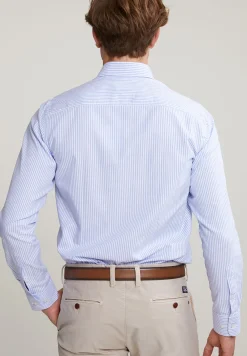 Clearance River Woods Blauw/wit  custom fit gestreept hemd -