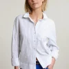 Discount River Woods Blauw/wit geknoopte gestreepte blouse -
