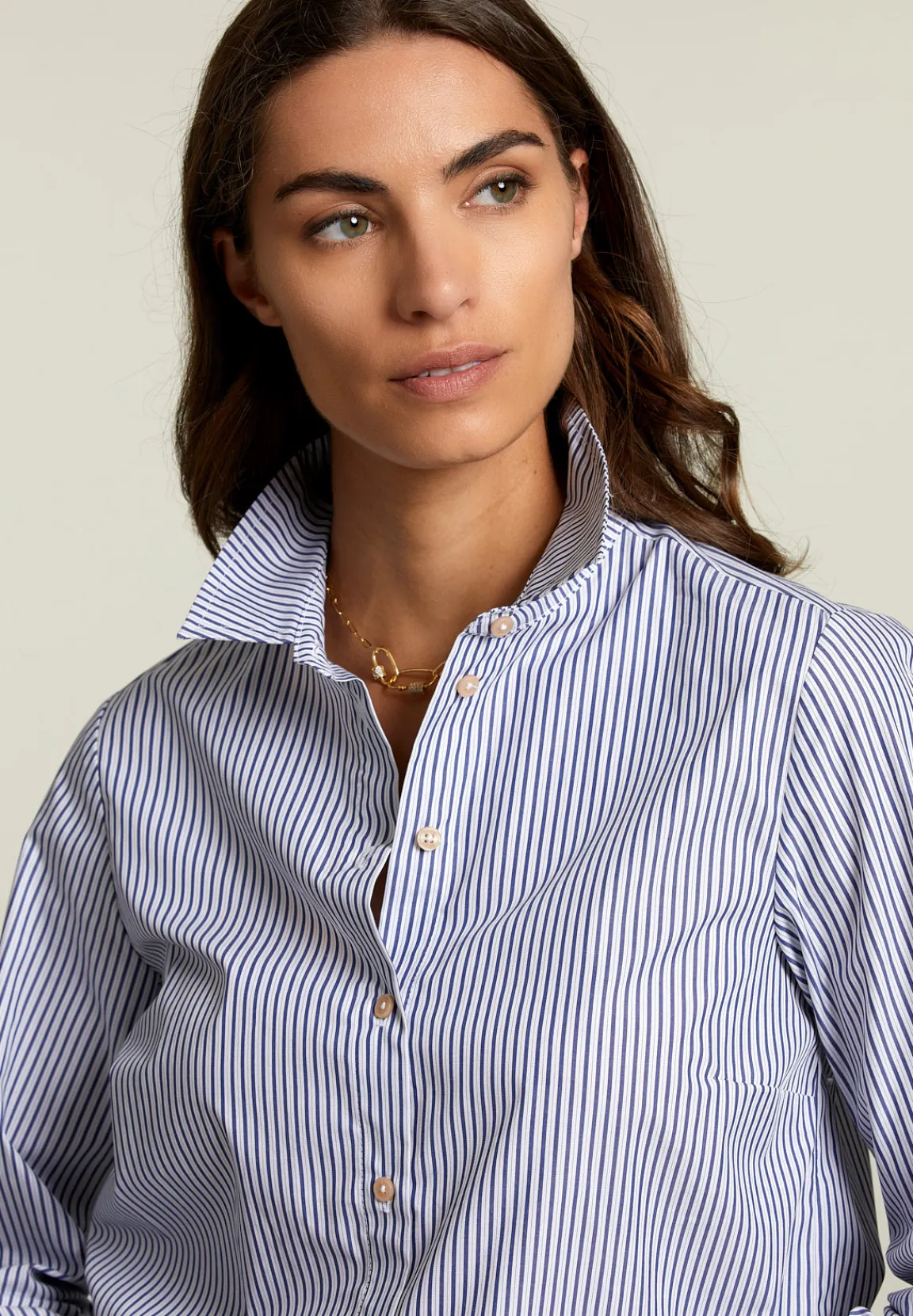 Discount River Woods Blauw/wit gestreepte blouse -
