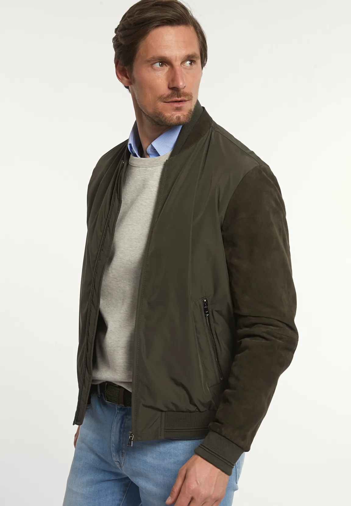 Hot River Woods Blouson suède mouwen alligator -
