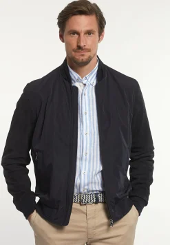 Best River Woods Blouson suède mouwen navy -