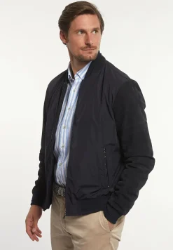 Best River Woods Blouson suède mouwen navy -
