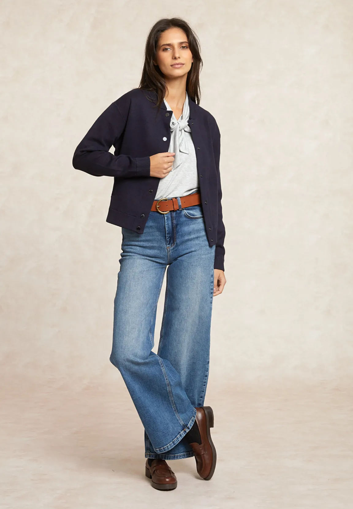 Clearance River Woods Bomber cardigan navy -