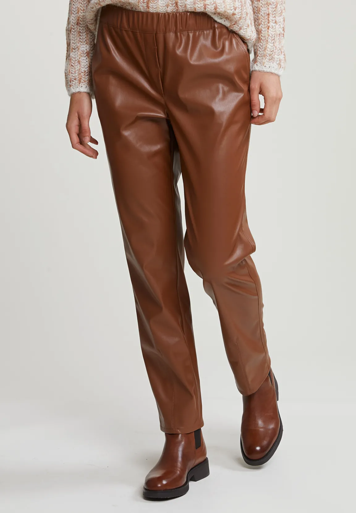 Clearance River Woods Bruine broek vegan leer -