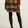 New River Woods Bruine geruite minirok -
