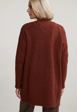 Discount River Woods Bruine lange V-hals cardigan lange mouwen -