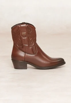 Best River Woods Bruine lederen cowboylaarzen -
