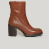 Discount River Woods Bruine lederen enkellaarzen hoge hak -