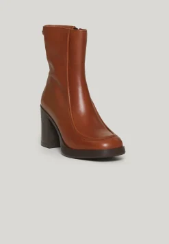 Discount River Woods Bruine lederen enkellaarzen hoge hak -