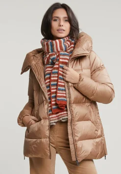 Best River Woods Camel korte donsjas met kap -