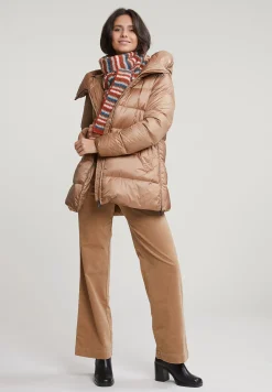 Best River Woods Camel korte donsjas met kap -