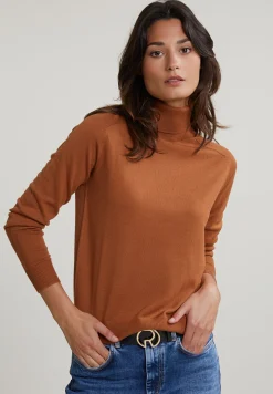 Sale River Woods Camel rolkraag merinotrui -