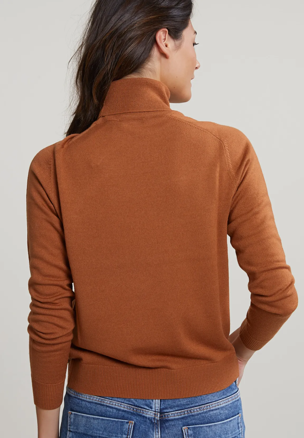 Sale River Woods Camel rolkraag merinotrui -