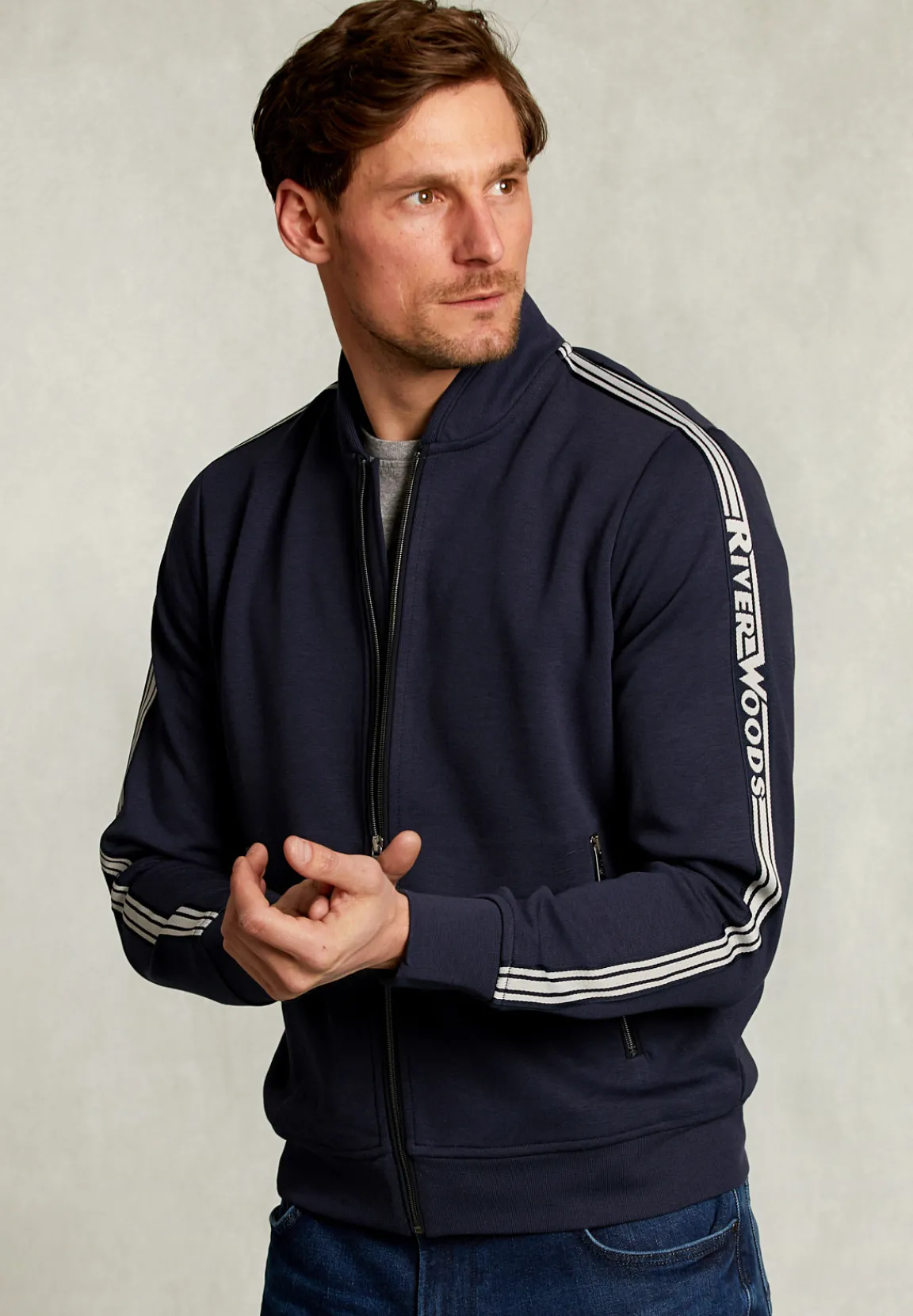 Online River Woods Cardigan met rits navy -