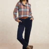 Fashion River Woods Comfortabele ribfluwelen 7/8 broek blauw -
