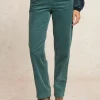 Clearance River Woods Comfortabele ribfluwelen 7/8 broek saliegroen -