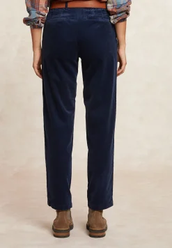 Fashion River Woods Comfortabele ribfluwelen 7/8 broek blauw -