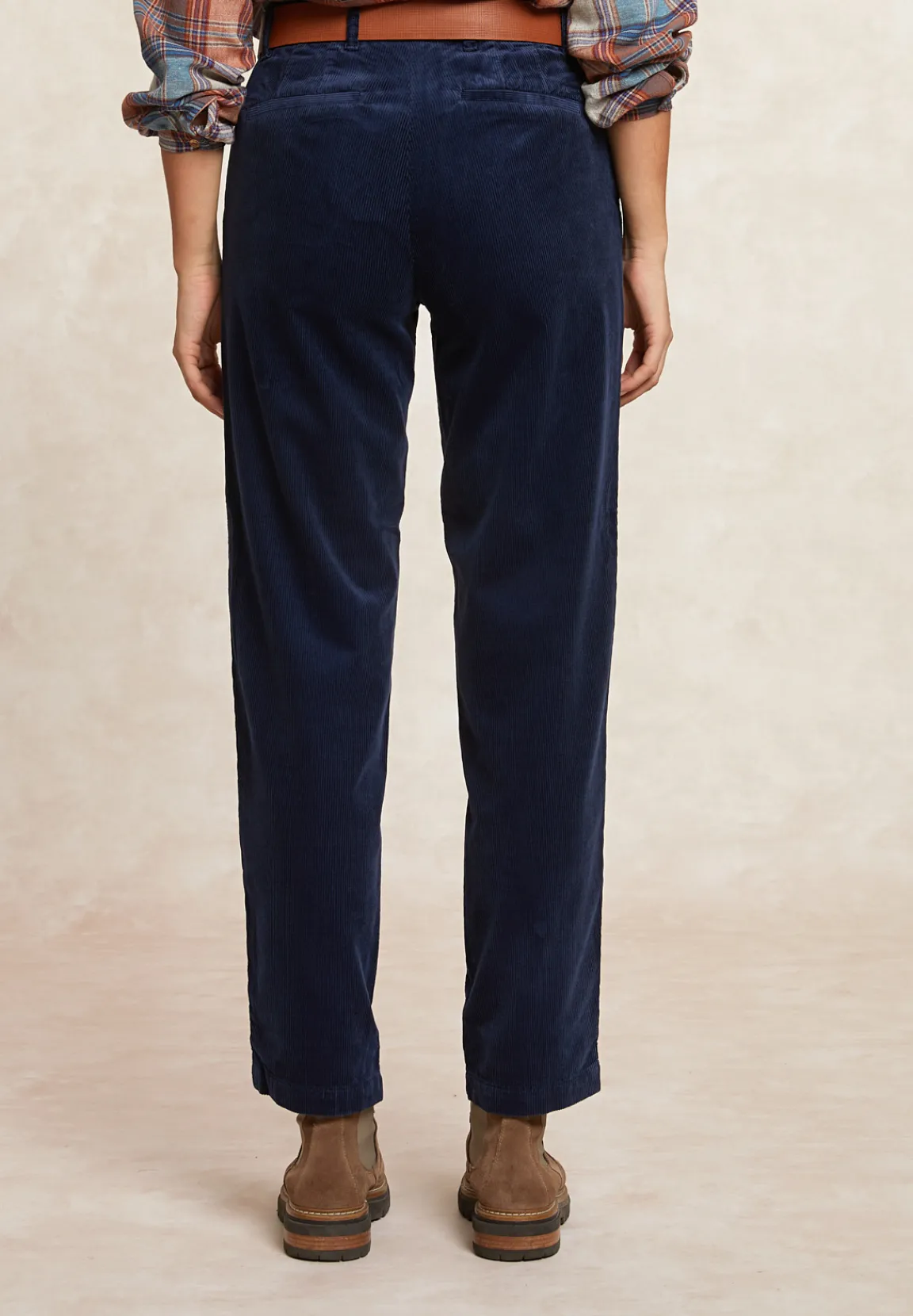 Fashion River Woods Comfortabele ribfluwelen 7/8 broek blauw -