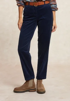 Fashion River Woods Comfortabele ribfluwelen 7/8 broek blauw -