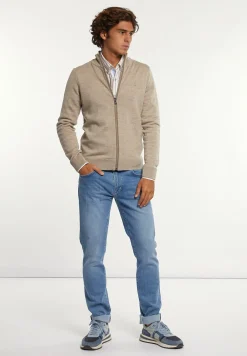 Discount River Woods Custom fit basic merino cardigan old wood mix -