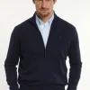 Best River Woods Custom fit basic merino gilet kleur navy -