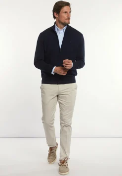 Best River Woods Custom fit basic merino gilet kleur navy -