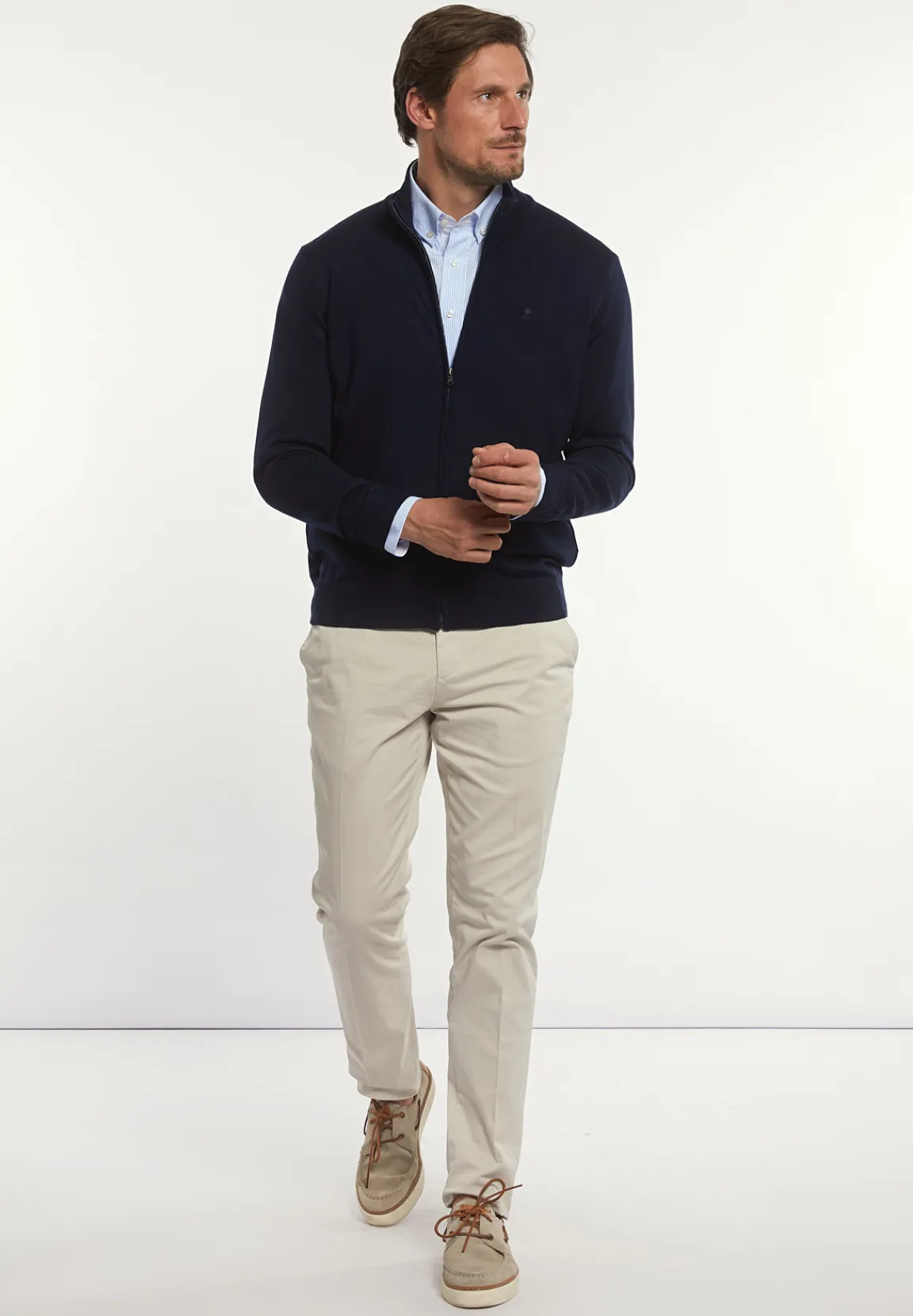 Best River Woods Custom fit basic merino gilet kleur navy -