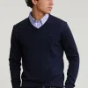 Hot River Woods Custom fit basic merino V-hals trui stellar mix -