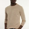 Online River Woods Custom fit basic merinotrui ronde hals amber mix -