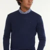 Sale River Woods Custom fit basic merinotrui ronde hals twilight mix -