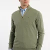 Best River Woods Custom fit basic merinotrui opstaande kraag jade mix -